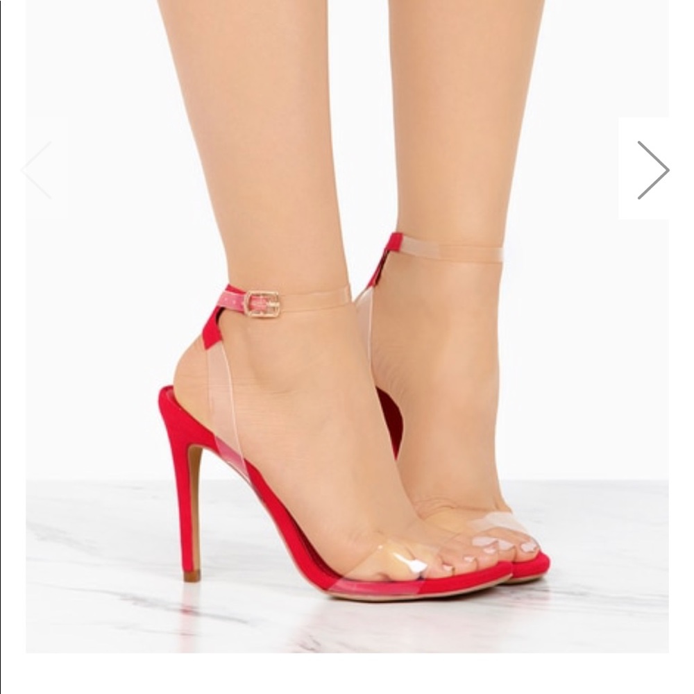 Red and clear heels
